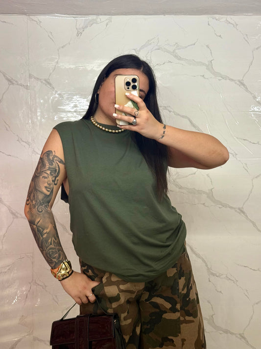 Canotta Oversize Taglio Vivo