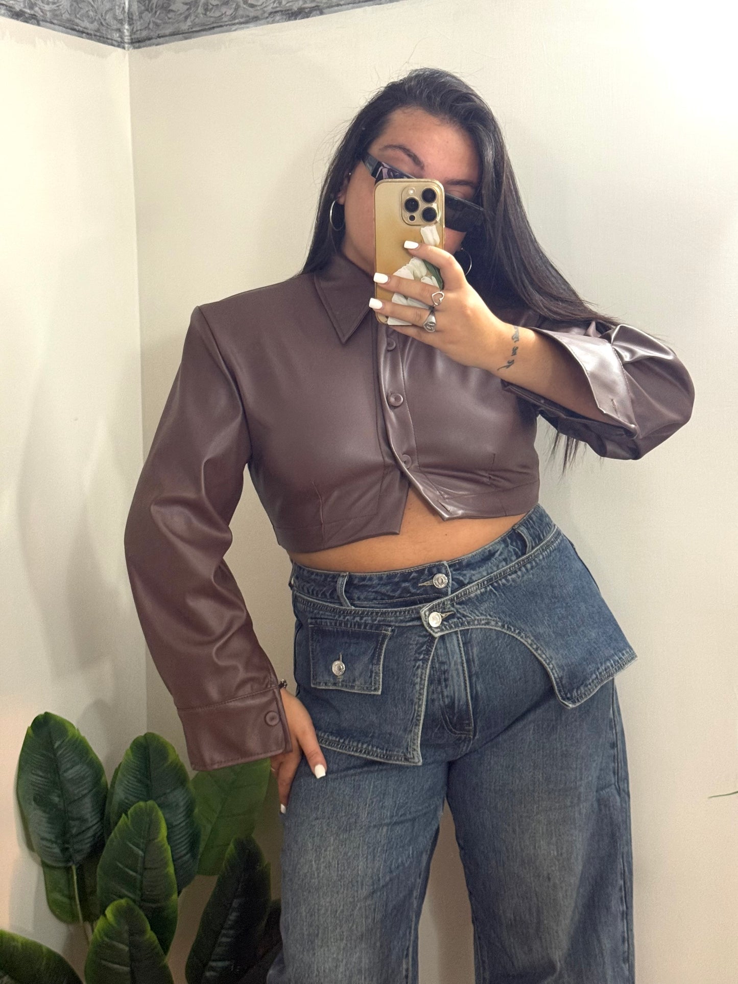 Blazer Crop Ecopelle